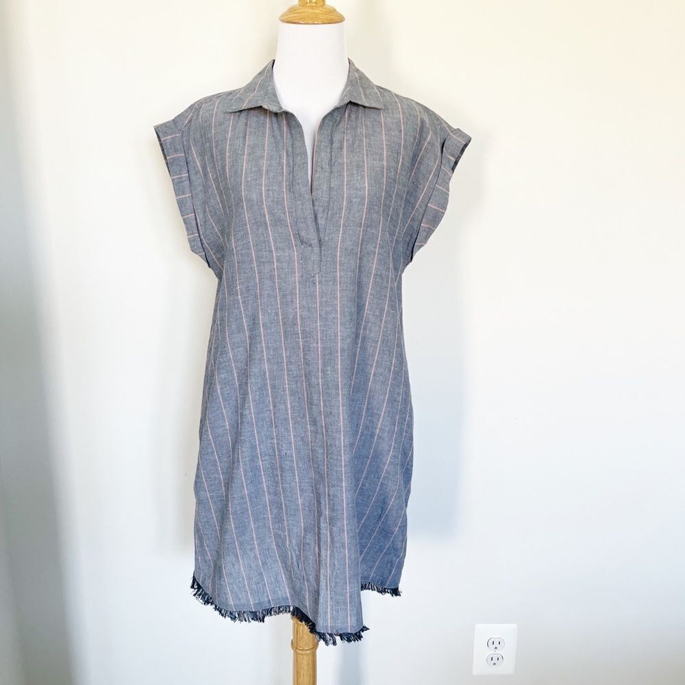 Harper Heritage striped chambray shirt dress
